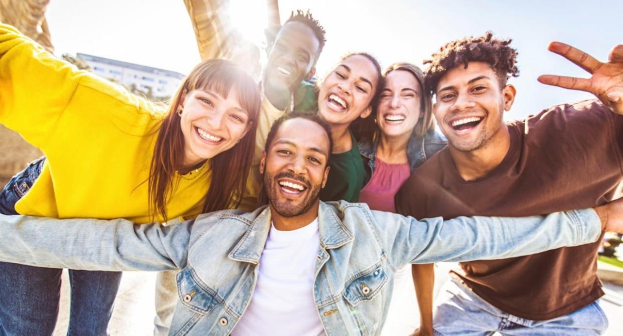 Students participating in interactive online learning session